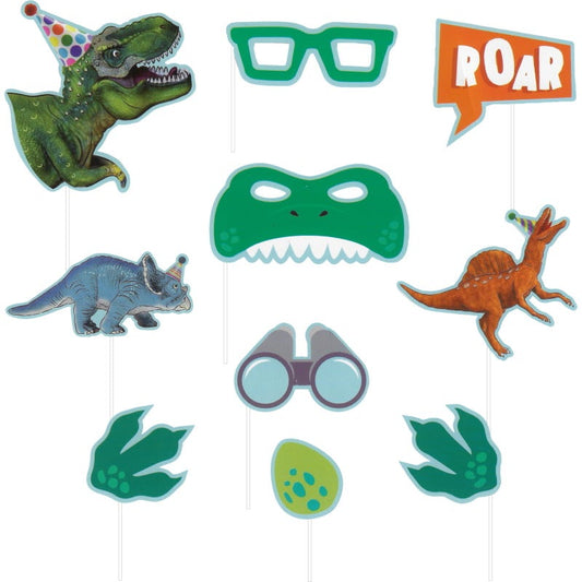 Dinosaur Fun Photo Booth Props (Pack of 10)