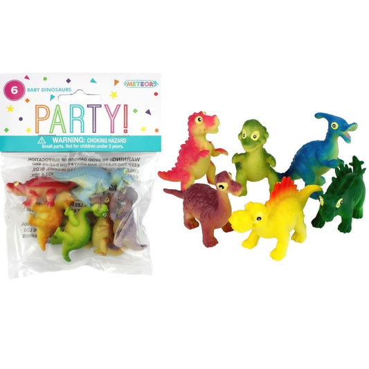 Baby Dinosaur Plastic Toys (Pack of 6)