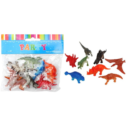 Assorted Plastic Dinosaur Toys (Pack of 8)