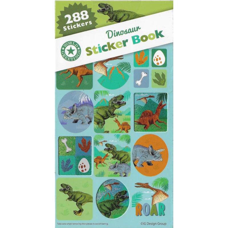 Dinosaur Sticker Book (12 Sheets)