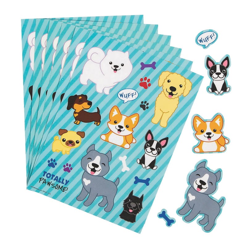 Puppy Dog Sticker Sheets (Pack of 24)