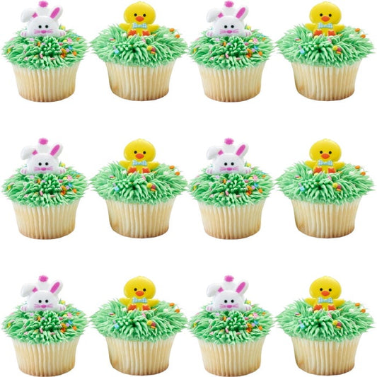 Easter Chick & Bunny Cupcake Rings (Pack of 12)