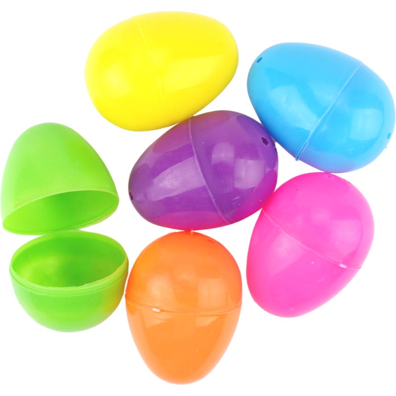 Neon Fillable Plastic Easter Eggs 5.8cm (Pack of 12)