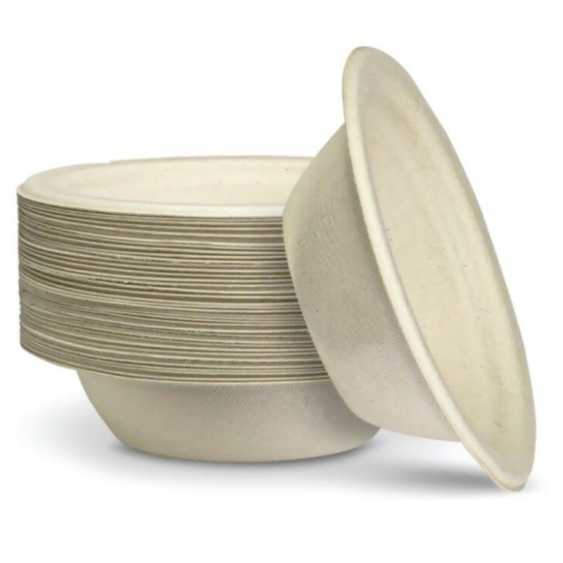 Natural Sugar Cane Bowls 16cm (Bulk Pack of 50)