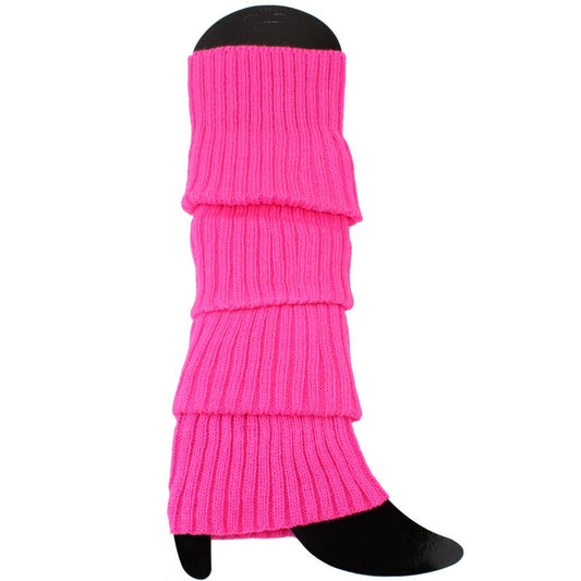 Neon Pink Knitted Leg Warmers