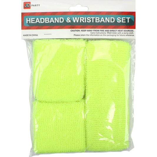 Neon Yellow Sweatband Set