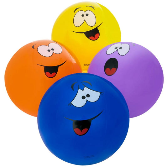 Emoji Funny Face Inflatable Balls 40cm (Pack of 12)