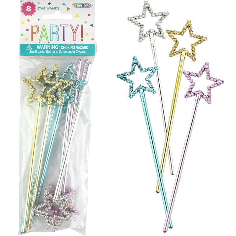 Plastic Star Fairy Wands (Pack of 8)