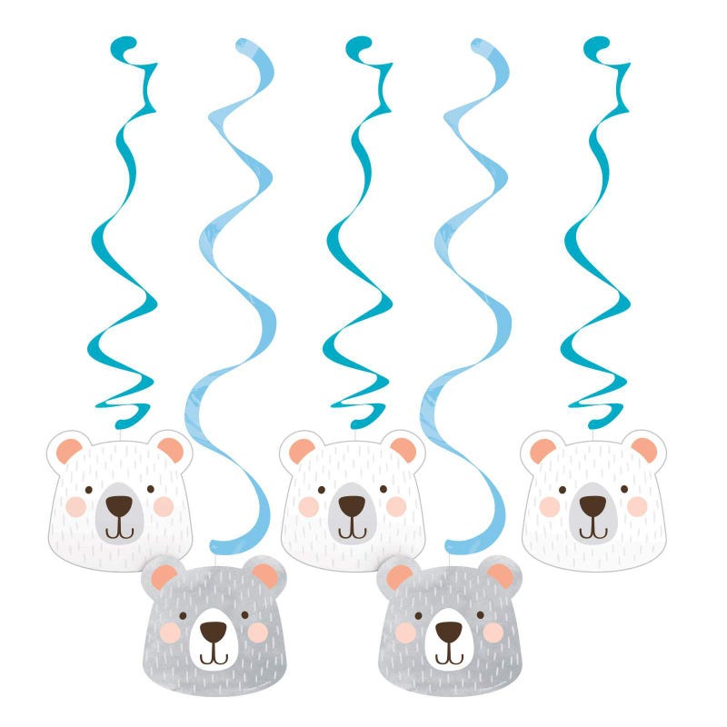 1st Birthday Bear Dangling Decorations (Pack of 5)