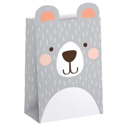 1st Birthday Bear Paper Treat Bags (Pack of 8)