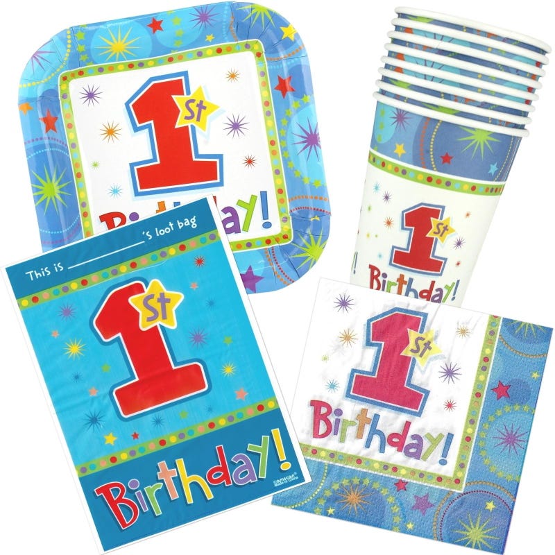 1st Birthday Boy Party Pack (For 8 Guests)