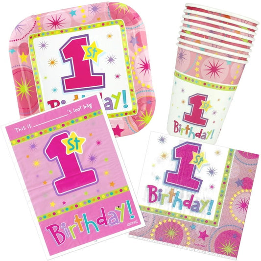 1st Birthday Girl Party Pack (For 8 Guests)