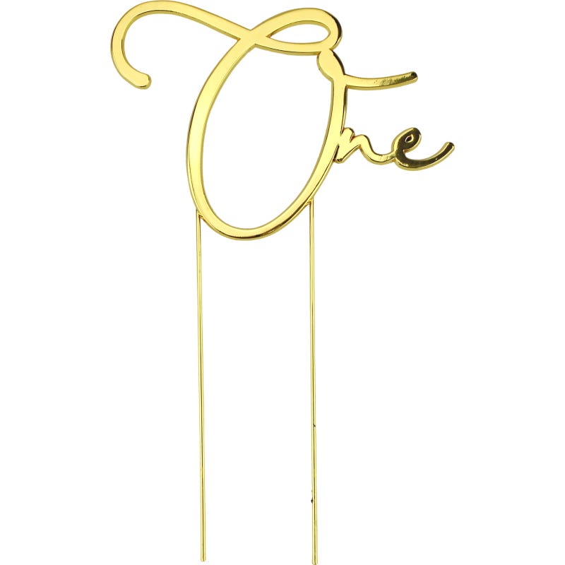 One Gold Metal Cake Topper