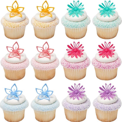 Assorted Flower Cupcake Rings (Pack of 12)