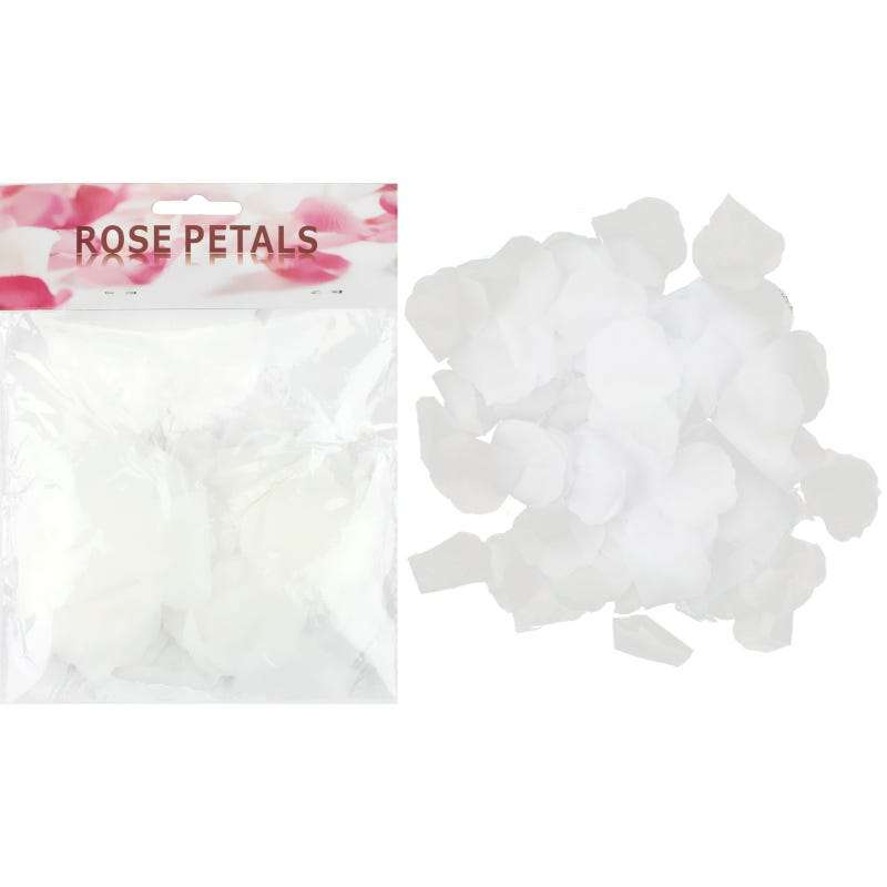 White Fabric Rose Petals