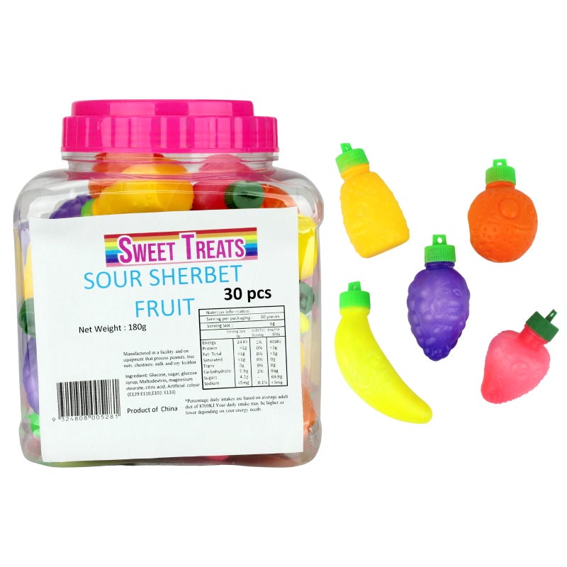 Sour Sherbet Fruits (30 Pieces)