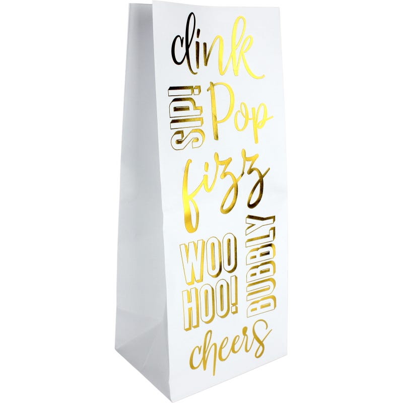 Pop, Fizz, Clink Paper Bottle Bags (Pack of 3)