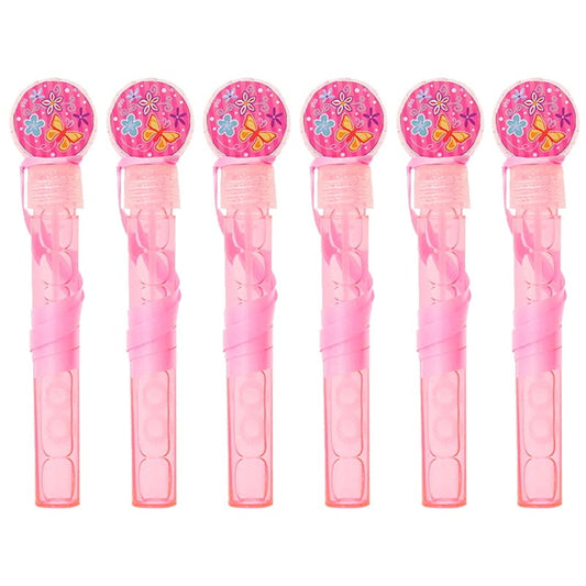 Mini Butterfly Bubble Wands Pink (Pack of 6)