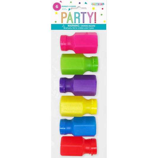 Mini Bubble Bottles and Wands (Set of 6)