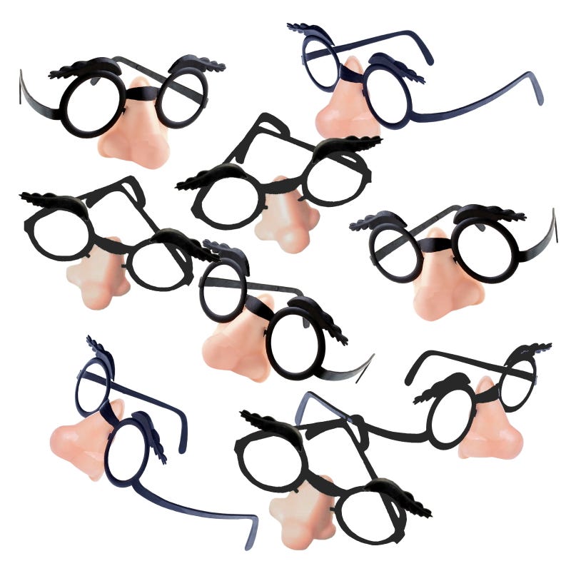 Funny Face Glasses (Pack of 10)