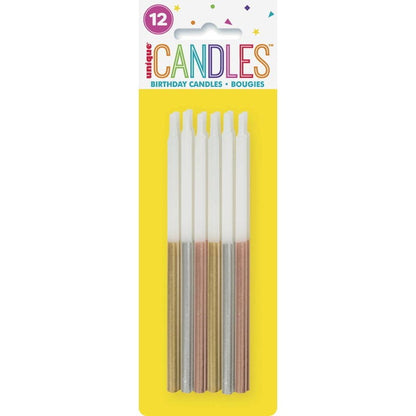 Assorted Striped Spiral Candles (Pack of 72)