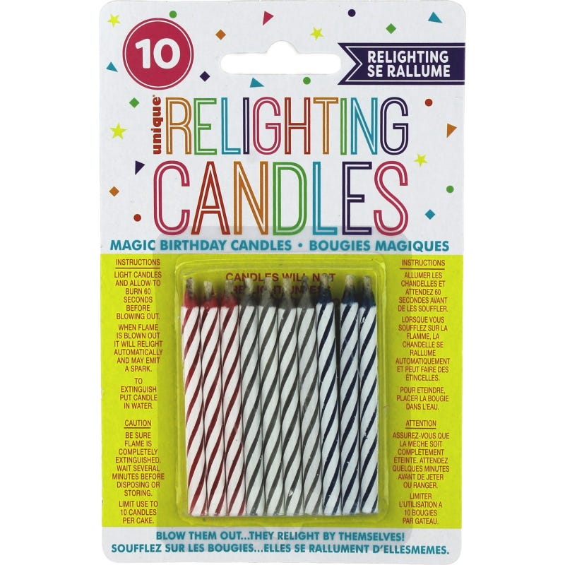 Magic Relighting Birthday Candles (Pack of 10)