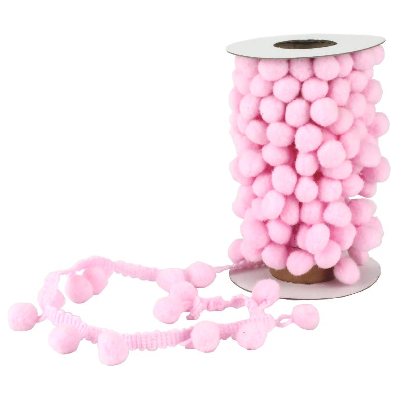 Pink Pom Pom Trim 3m