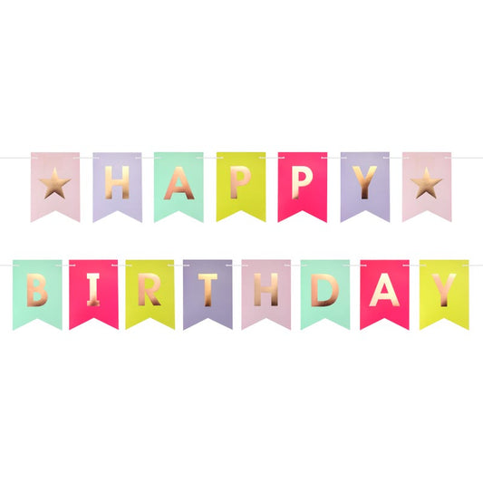 Multicolour Happy Birthday Pennant Banner