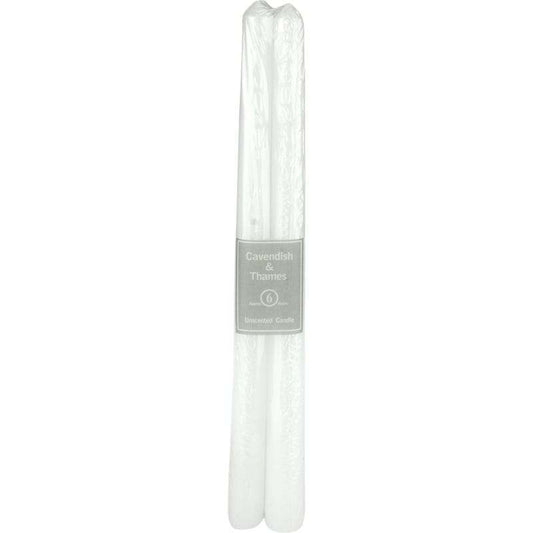 White Unscented Taper Candles 25cm (Pack of 3)