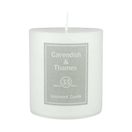 White Unscented Pillar Candle 7.5cm