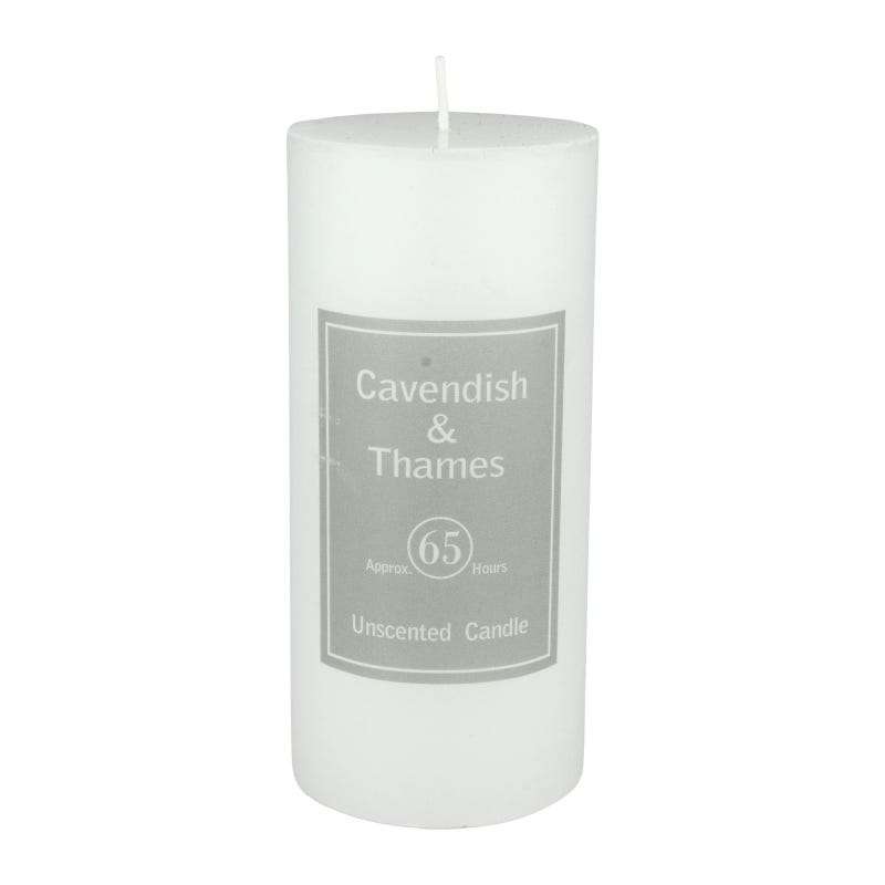 White Unscented Pillar Candle 15cm