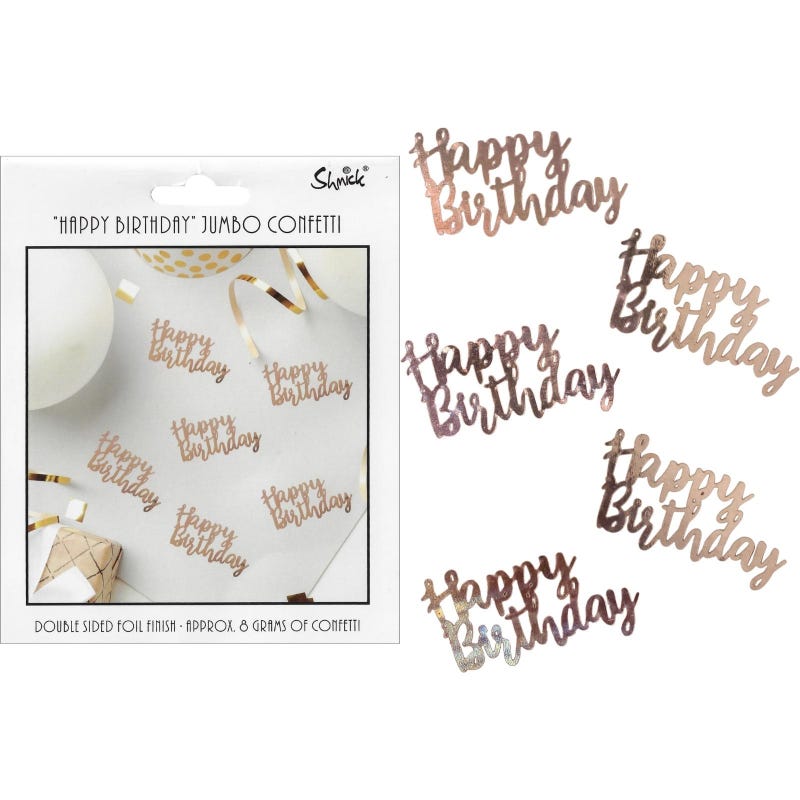 Rose Gold Happy Birthday Jumbo Confetti (8g)