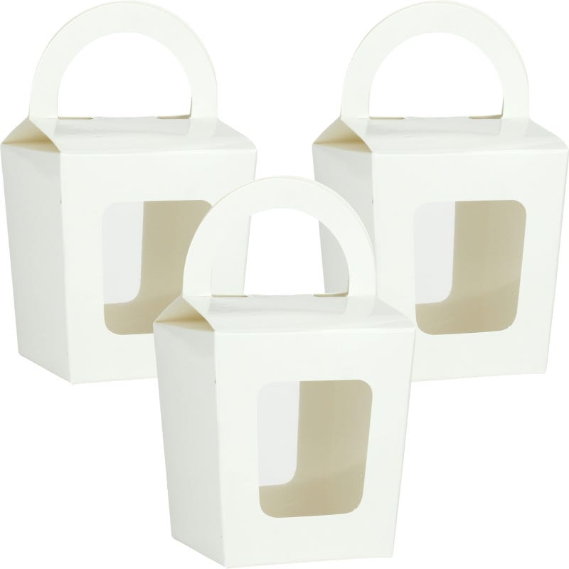 Mini White Candy Boxes with Window (Pack of 8)