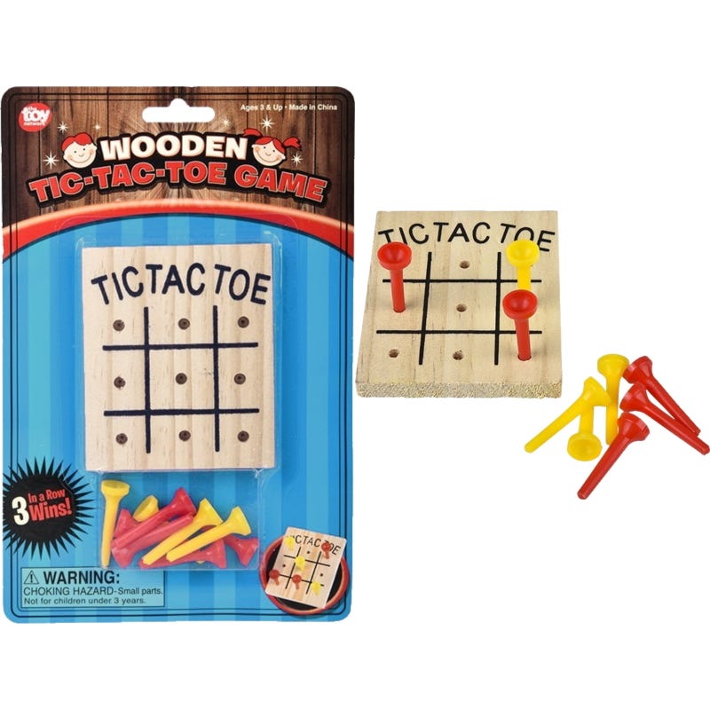 Mini Wooden Tic Tac Toe Game