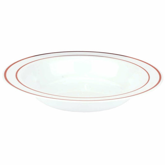 Rose Gold Dual Trim Plastic Bowls (Pack of 6)