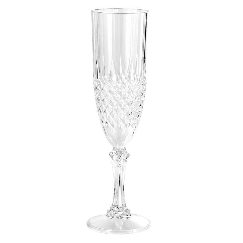 Crystal Style Deco Clear Plastic Champagne Glass 230ml