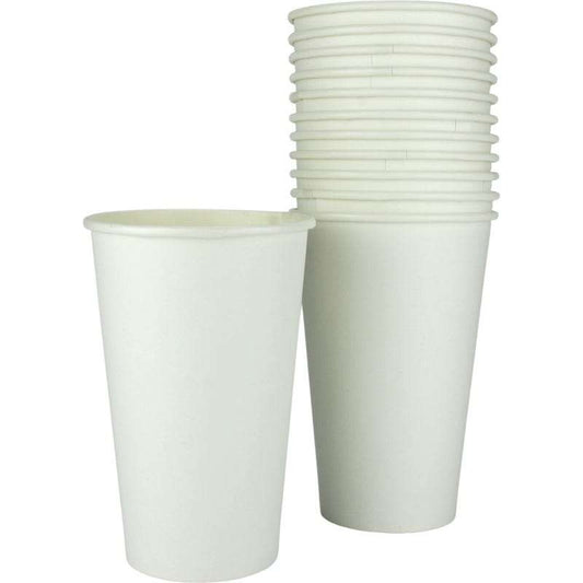 White Eco Paper Drinking Cups 450ml (Pack of 12)