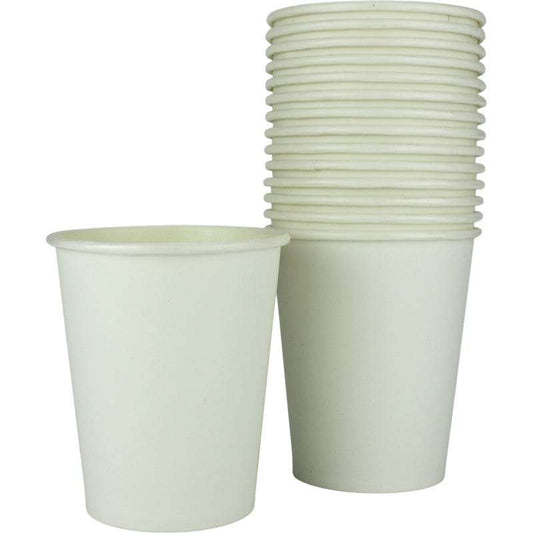 White Eco Paper Drinking Cups 250ml (Pack of 15)