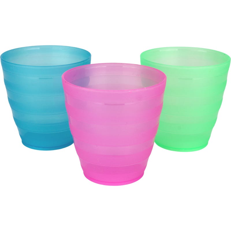 Neon Reusable Plastic Cups (Set of 3)