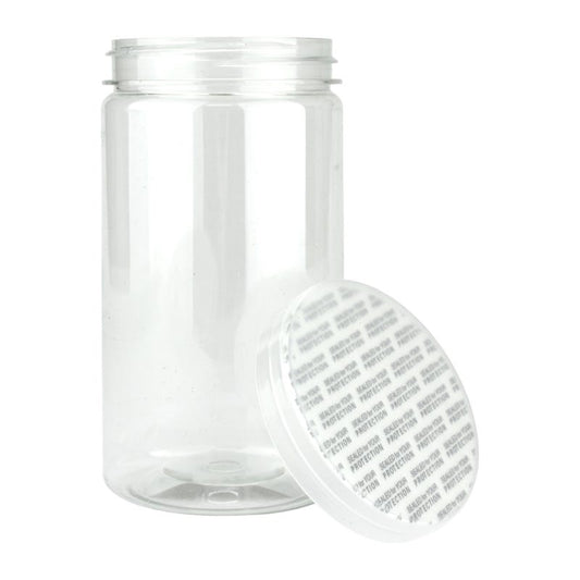 Clear Plastic Round Screw Top Jar 350ml