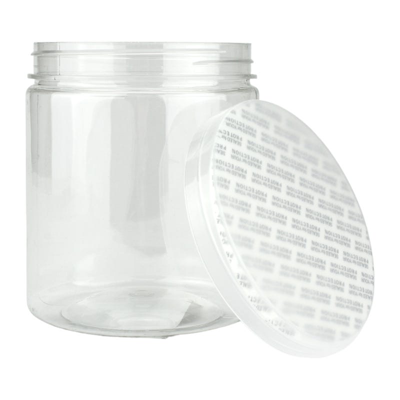 Clear Plastic Round Screw Top Jar 470ml