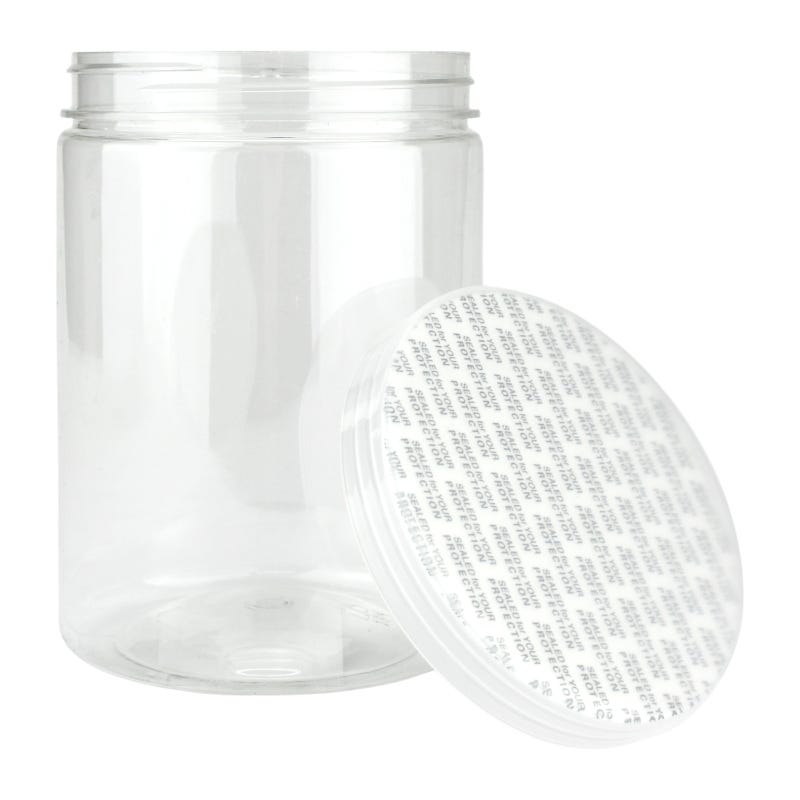 Clear Plastic Round Screw Top Jar 550ml