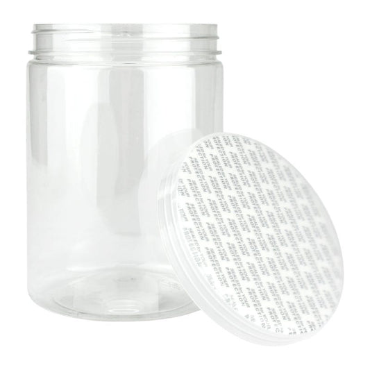 Clear Plastic Round Screw Top Jar 550ml