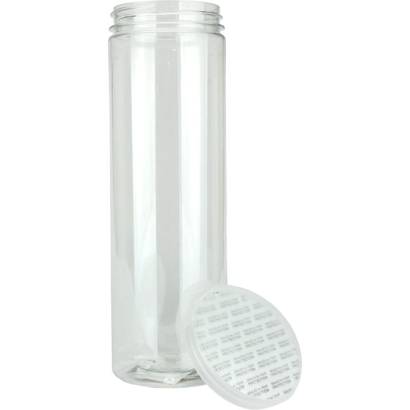 Clear Plastic Round Screw Top Jar 600ml