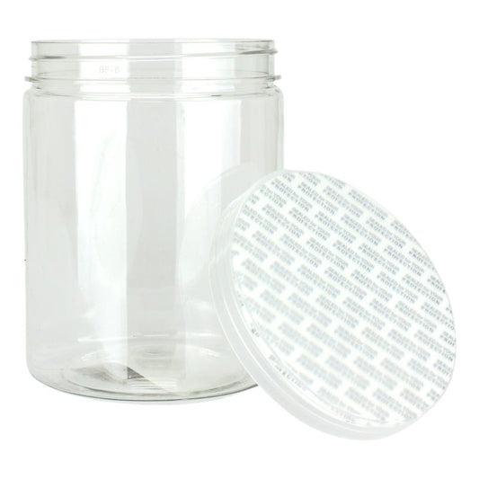 Clear Plastic Round Screw Top Jar 500ml