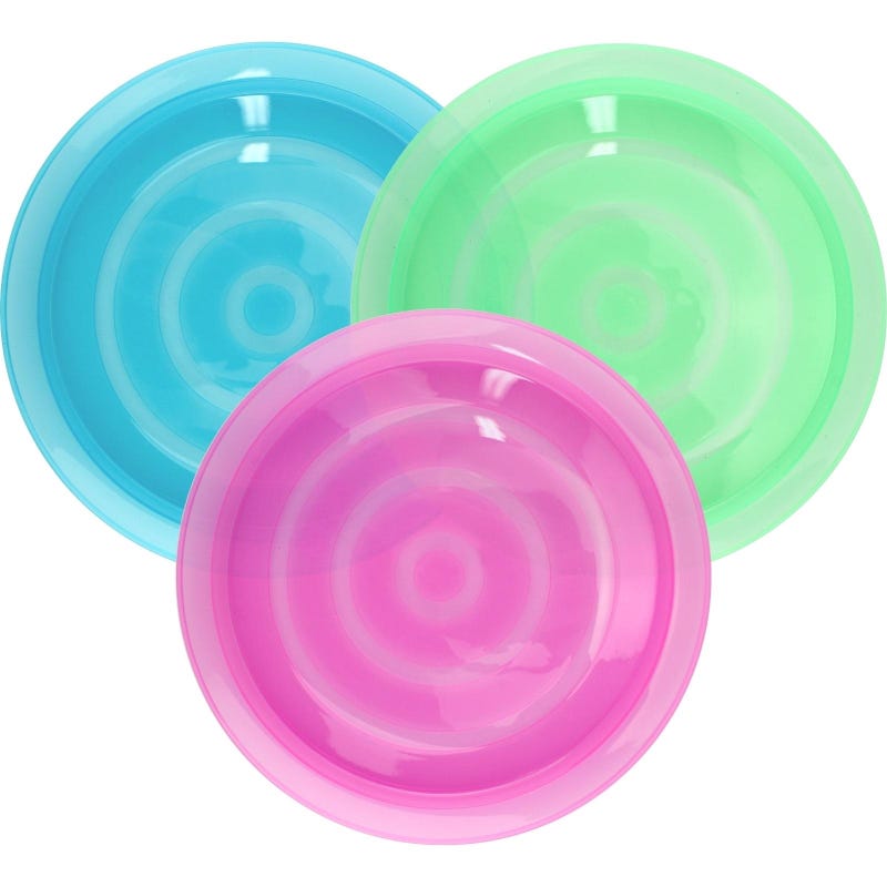 Neon Reusable Plastic Plates 18cm (Set of 3)