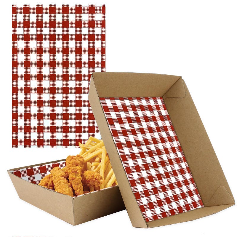 Red Gingham Printed Greaseproof Paper (200 Sheets)