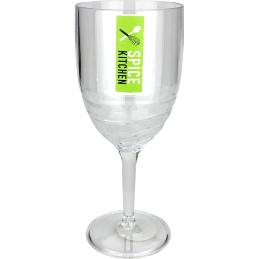 Clear Plastic Wave Wine Glass 400ml