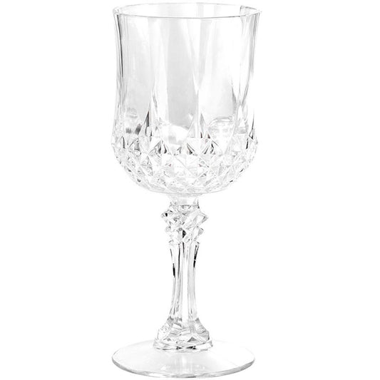 Crystal Style Deco Clear Plastic Wine Glass 220ml