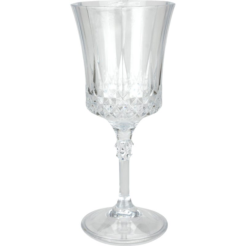 Crystal Style Deco Clear Plastic Wine Glass 310ml